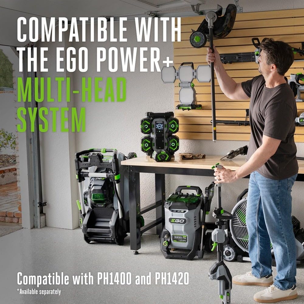 EGO Power+ carbon fiber shaft offers lightweight durability for extended use.