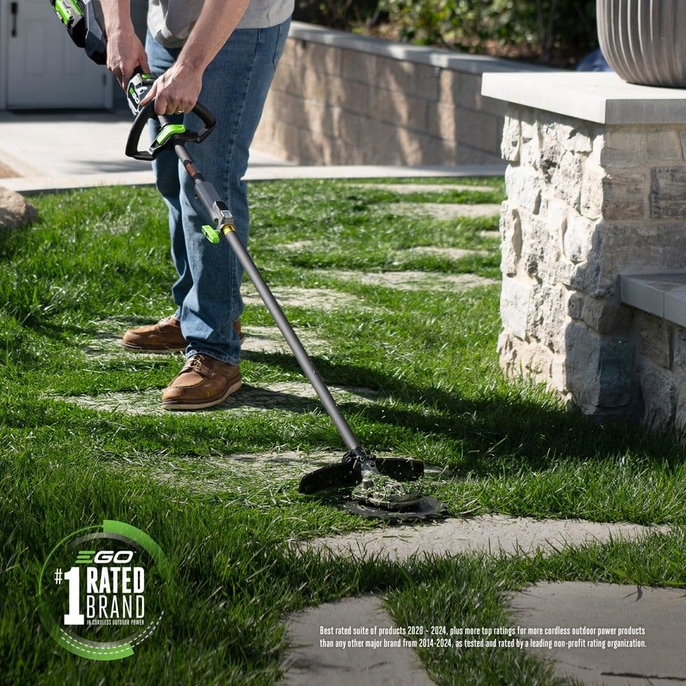 EGO Power+ helps create clean edges along curbs and pavers.