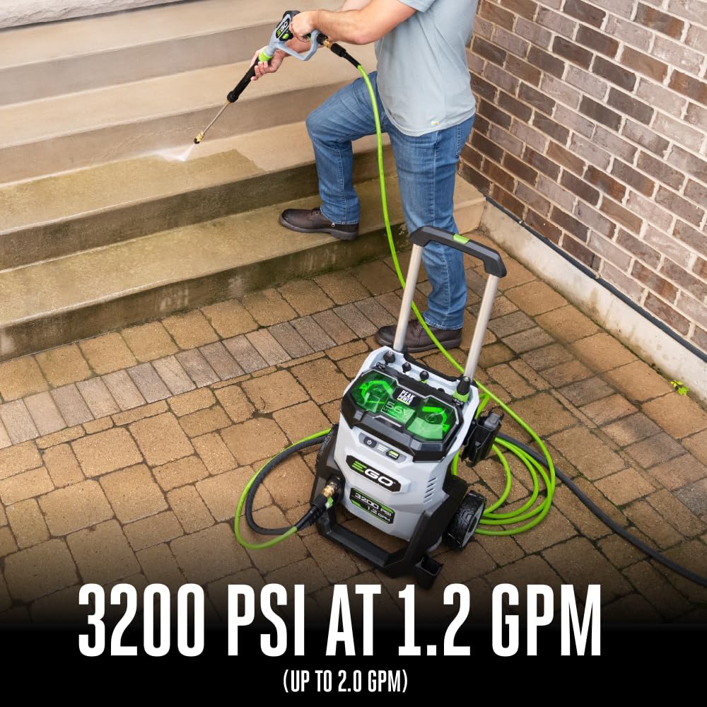 EGO Power+ HPW3204-2 quick-connect wand and hose simplify setup.
