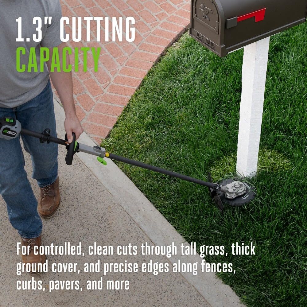 EGO Power+ nine-inch counter-rotating blades deliver durable edge life.