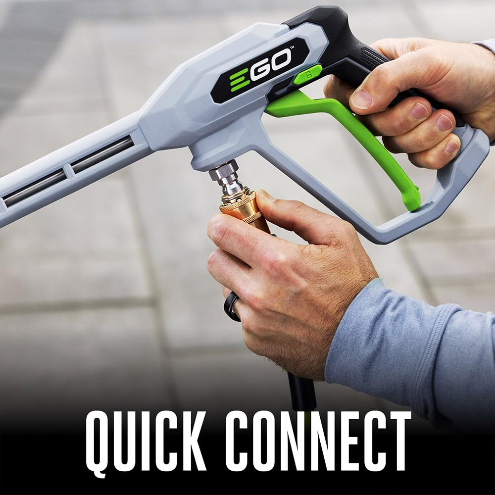 EGO Power+ foam cannon included for thorough outdoor cleaning.