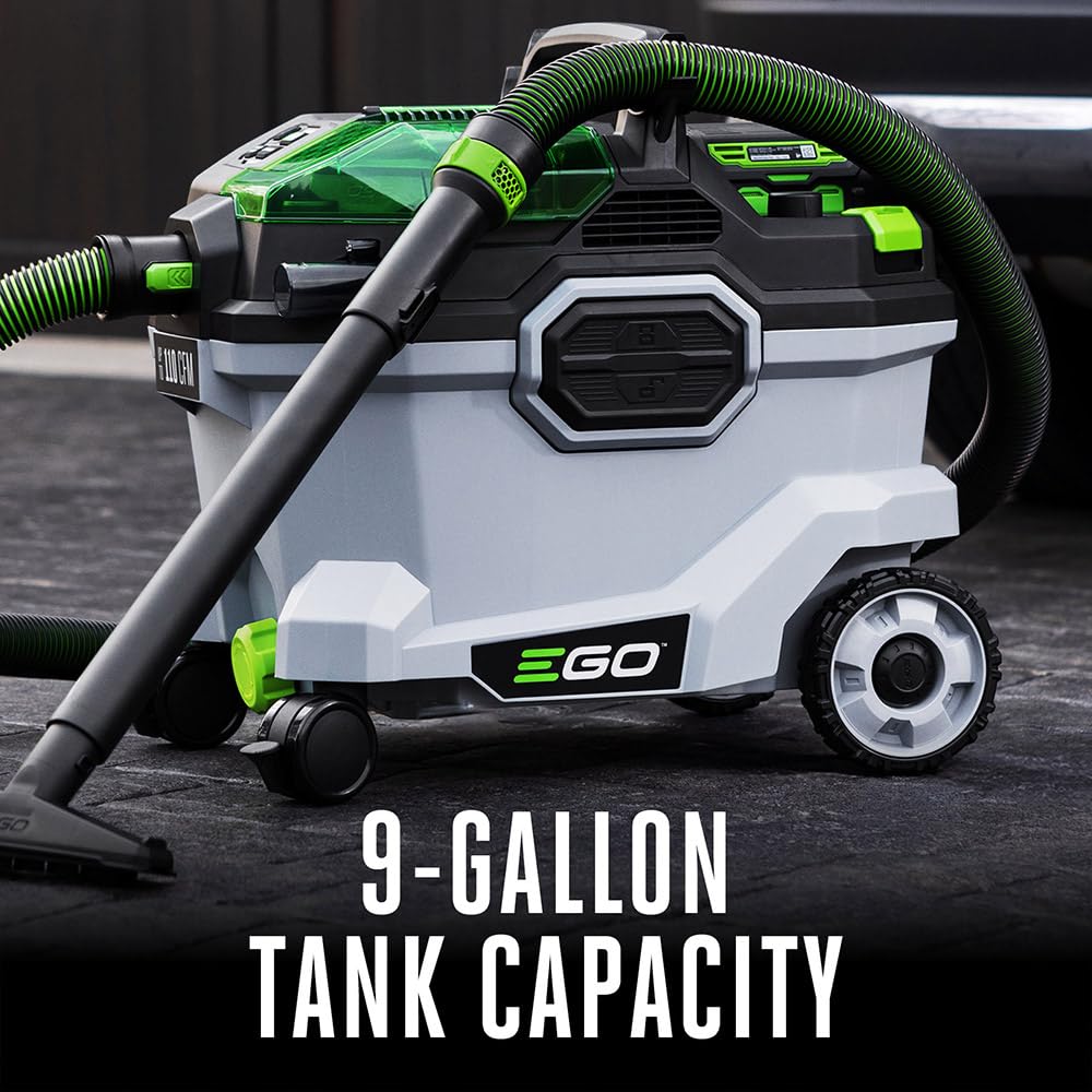 Onboard storage with nozzles and hose kept organized by EGO Power+.