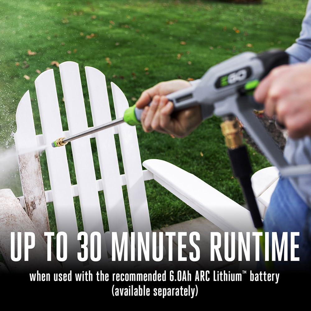 EGO Power+ quick-connect hose and wand enable fast setup and easy changes.