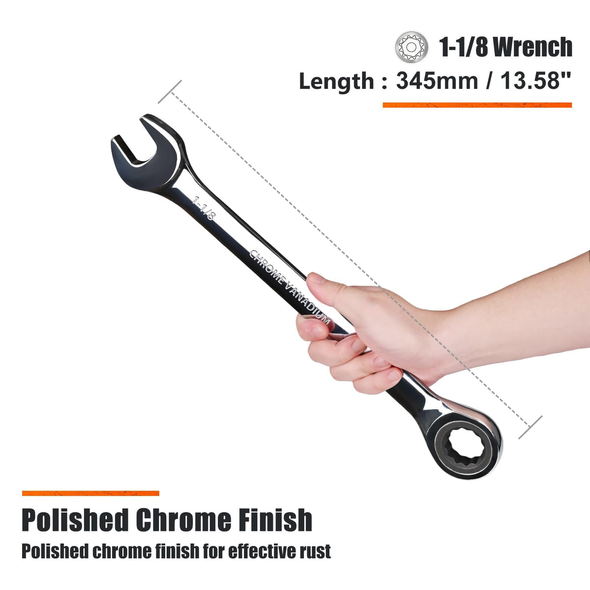 Egofine 12-point box end design provides precise alignment with fasteners.