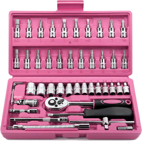 Egofine 46-piece 1-4 drive socket set for versatile auto maintenance