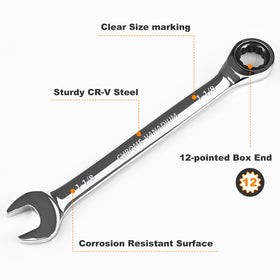 Egofine 72-tooth ratchet gear enables smooth increments with a small swing.