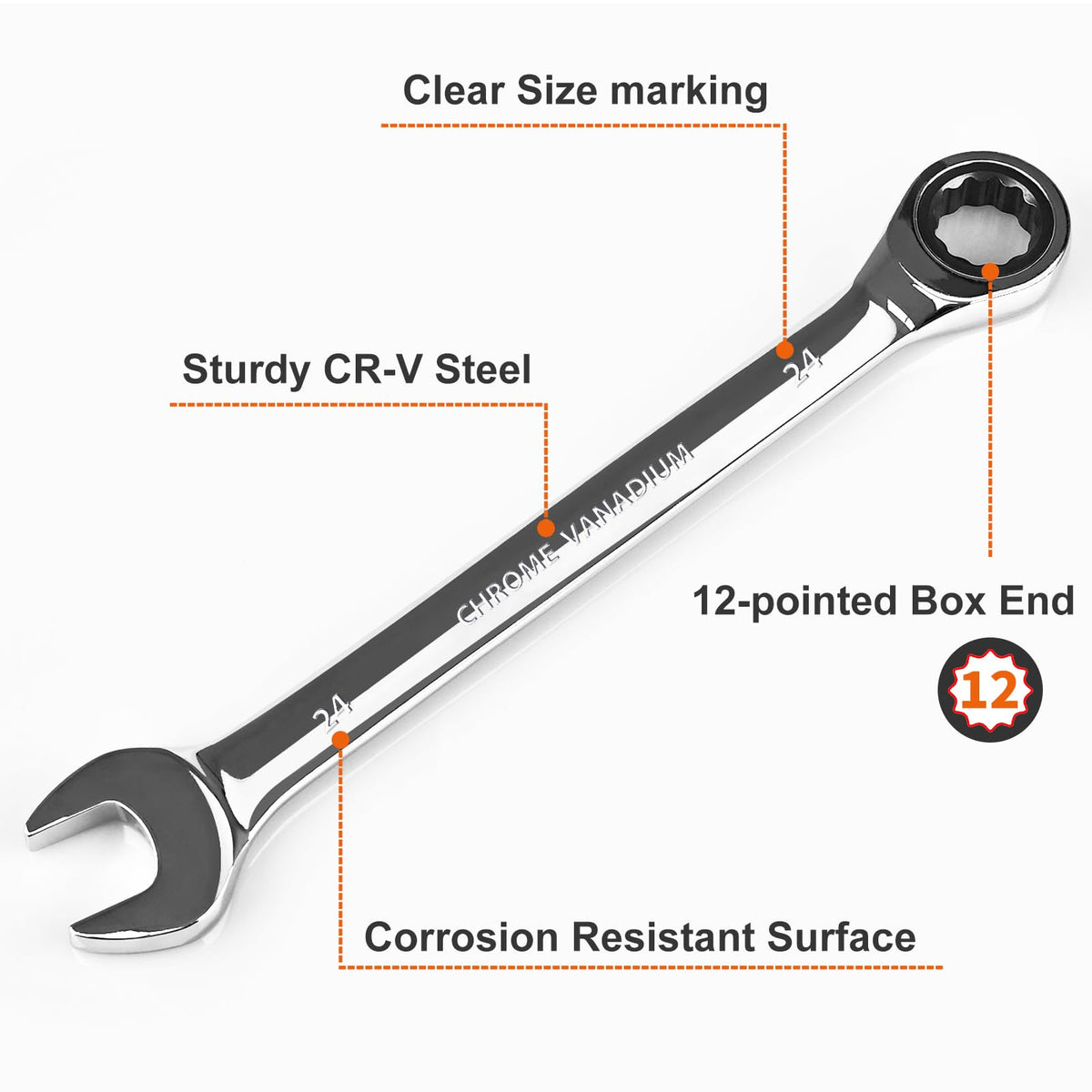 Egofine 72-tooth ratcheting wrench delivers smooth, small-swing operation