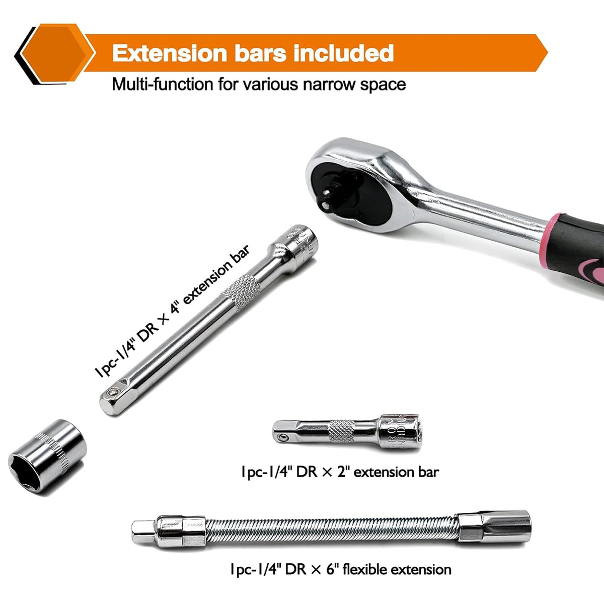 Egofine chrome-vanadium sockets with thick walls for durability