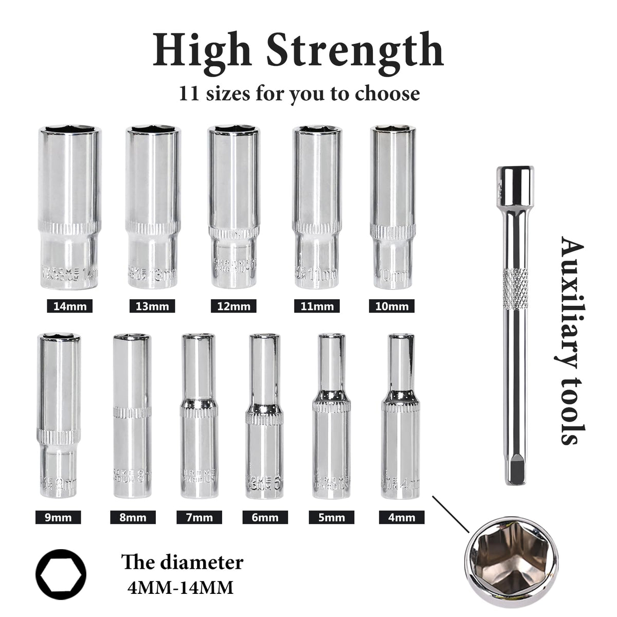 Egofine extension bar 4in extends reach in tight spaces for challenging access.