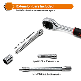 Egofine quick-release ratchet handle with comfortable grip