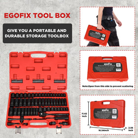 EGOFIX 30-piece bits with bit ratchet and adapter