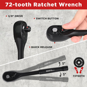 EGOFIX 72-tooth ratchet delivers smooth turning and precise control