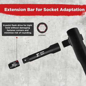 EGOFIX 6-inch extension bar enhances leverage on stubborn fasteners