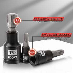 EGOFIX S2 alloy steel Torx bits for durability during tasks