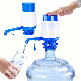E-Greetshopping 2-pack blue water pump in front view highlighting portable design for quick hydration at home, work or camp