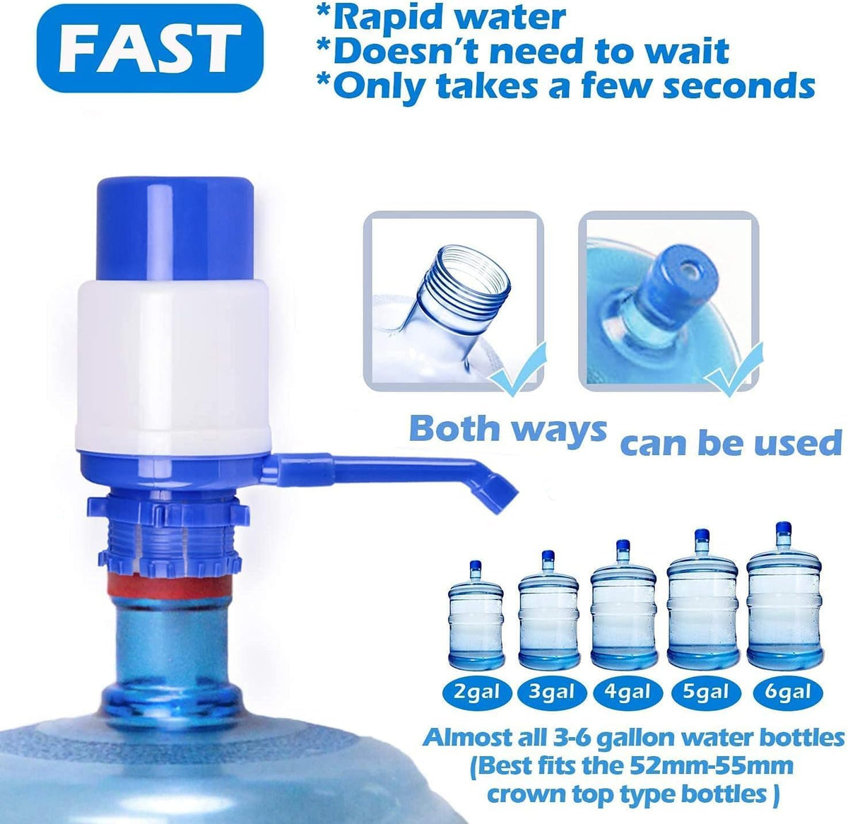 E-Greetshopping hand-dispense pump shows simple press operation for instant water flow