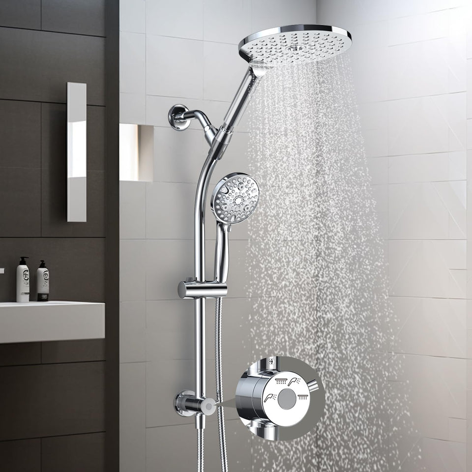 EgretShower 7.5-inch rotatable dual shower head for flexible bathing routines
