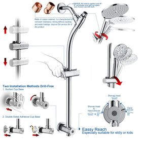 EgretShower handheld shower 4.7-inch with 10 settings for precise rinse