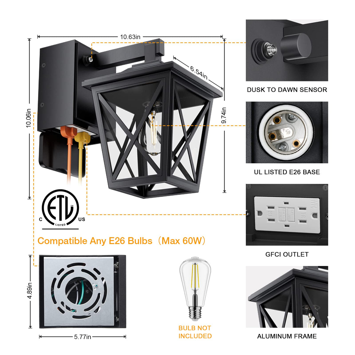 Ehaho classic-outdoor-wall-light-design elevates curb appeal and outdoor ambiance