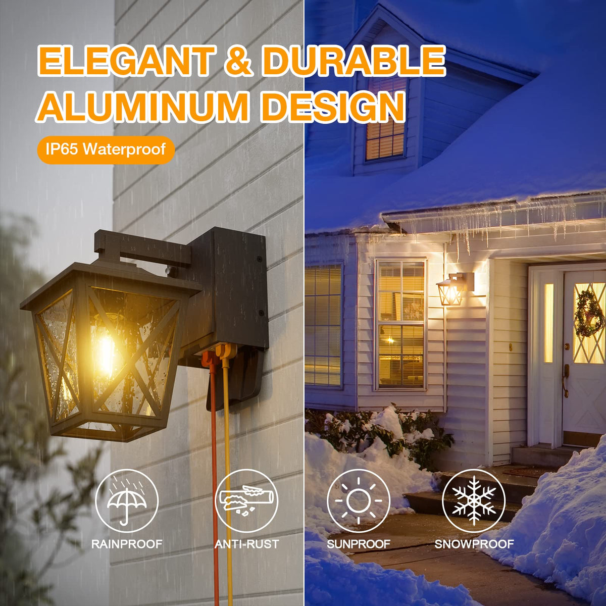 Ehaho porch-light-with-outlet enables convenient power for outdoor gadgets
