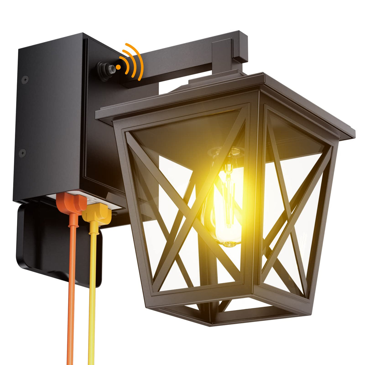 Ehaho porch lights with outlet dusk-to-dawn glow powers decorations safely at night