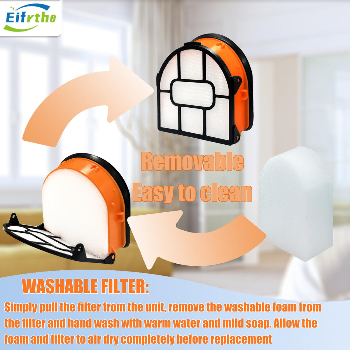 Eifrthe WD161 foam filter providing dense filtration during wet cleaning.