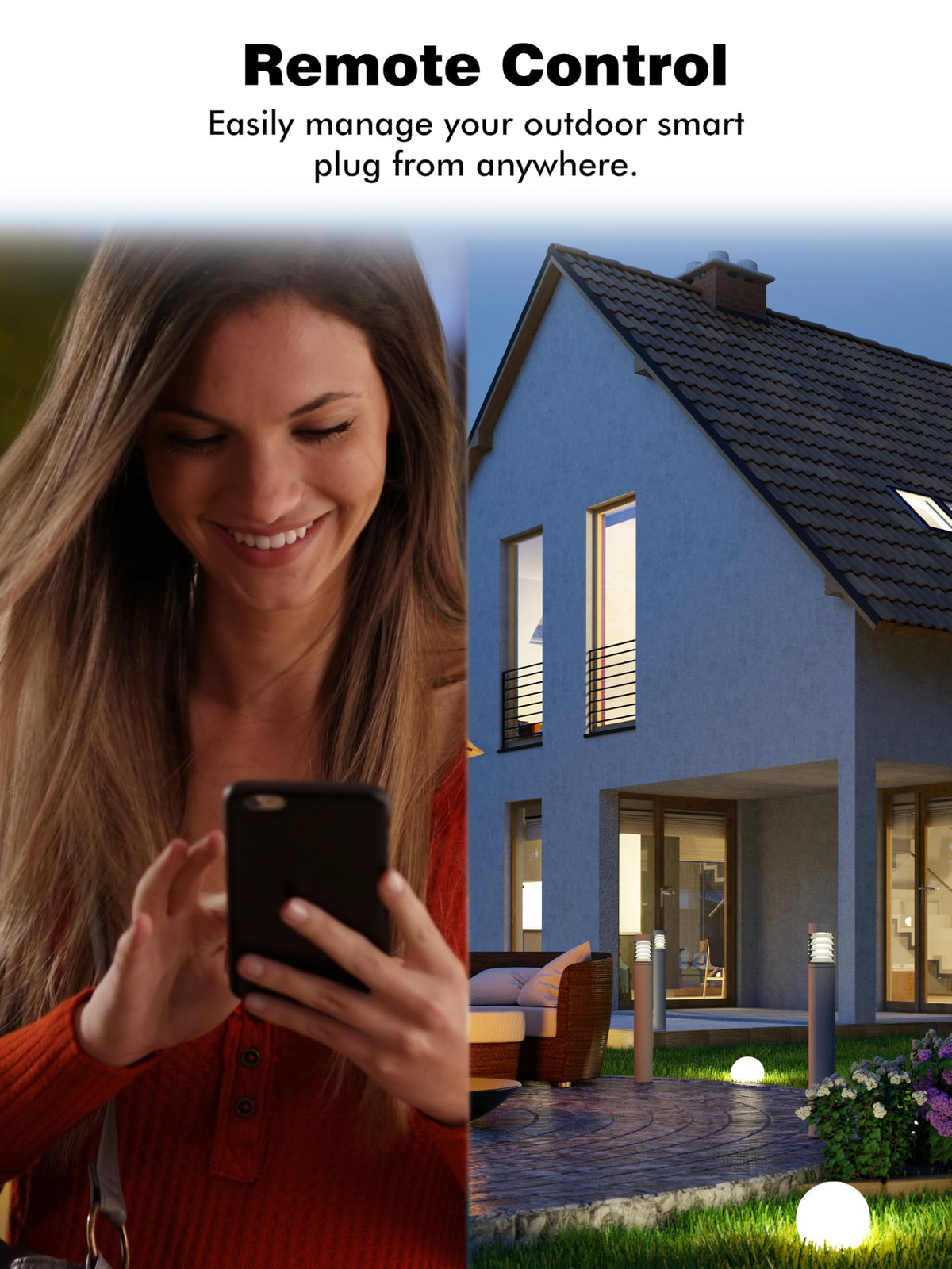 Eightree splash-proof IP44 rated plug withstands moisture on patios.