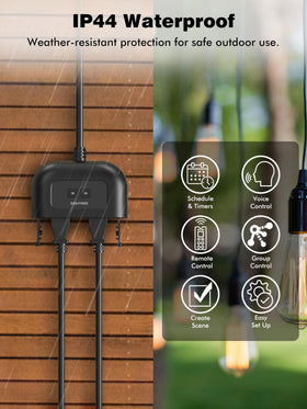 Eightree remote-control outdoor plug allows quick on/off from anywhere.