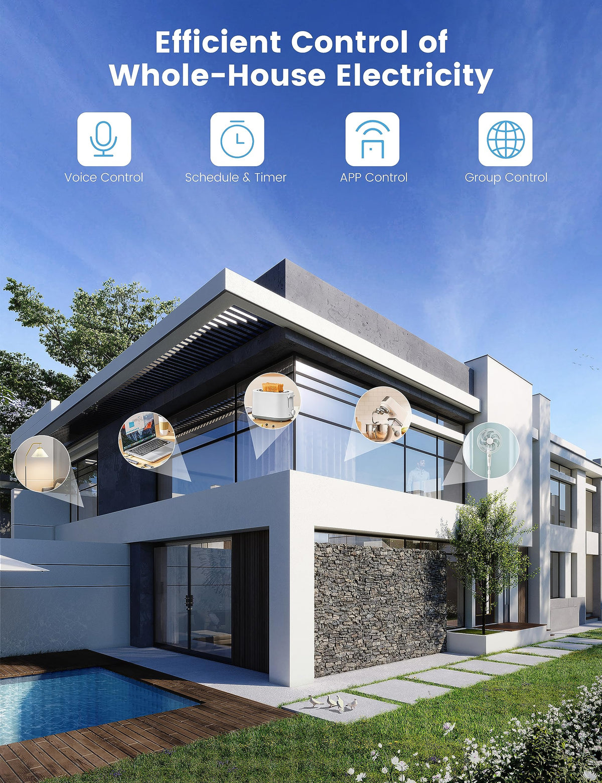 Eightree four-pack smart plugs in box for room-wide smart setup.