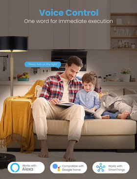 Eightree smart plug voice-control works with Alexa or Google Home for hands-free use.