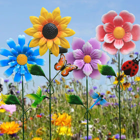 EiGreen dragonfly garden stake adds a colorful focal point to borders.