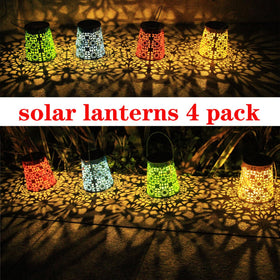 Eigreen lanterns project unique patterns, enhancing pathways and entryways.