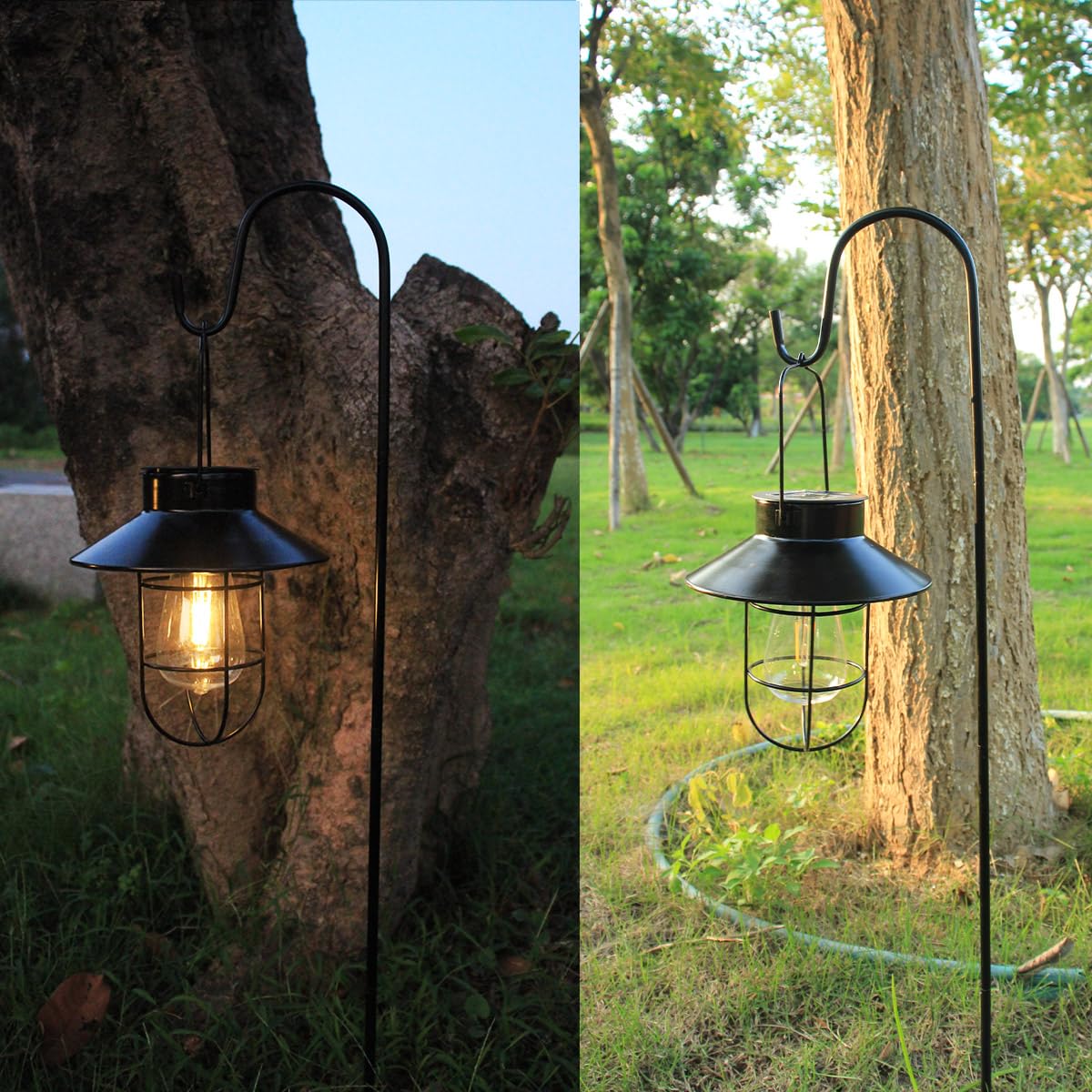 EiGreen metal hanging lantern highlights garden decor with rustic charm