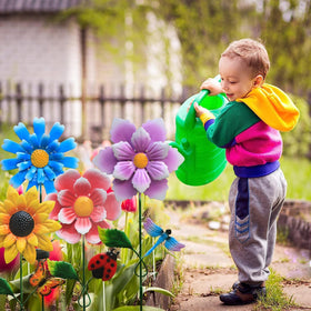 EiGreen night-glow flower lights create warm ambiance along walkways.