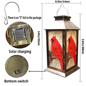 EiGreen red bird lantern brightens pathways and garden edges after sunset