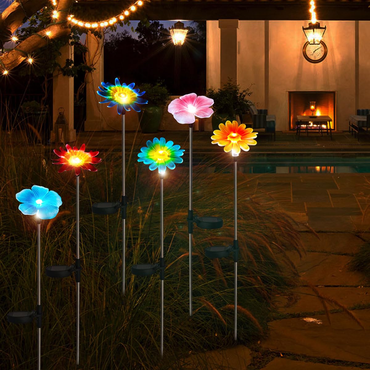 EiGreen yard pathway light highlights walkways with warm color along entries.