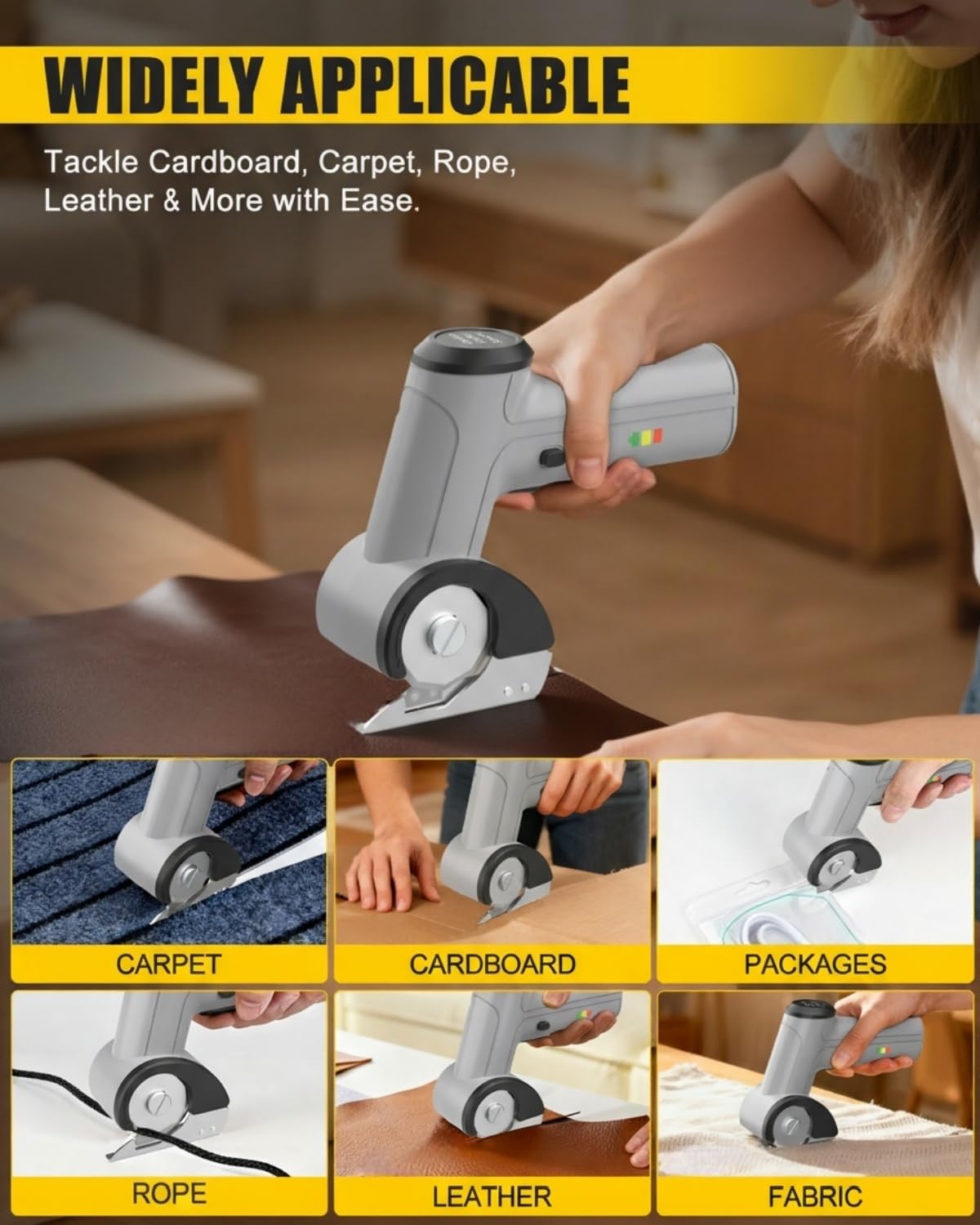 EiGuoerl 4V cordless scissors, side view showing compact design for precise trimming.