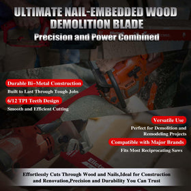 Eiictneh thick 1-27mm bi-metal blade delivers long-lasting durability.