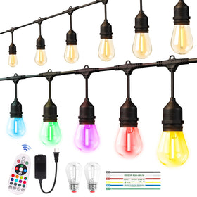 EIKOSON 26ft outdoor string lights on a patio for warm ambient glow.