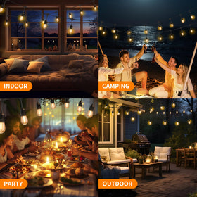 EIKOSON warm 2200K glow creates inviting outdoor ambiance.