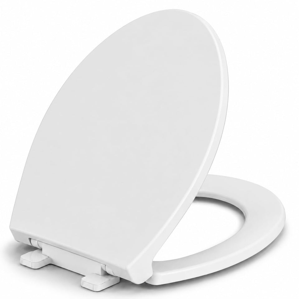Eillbar elongated seat 18.5-inch fits most toilets, offering ergonomic comfort.