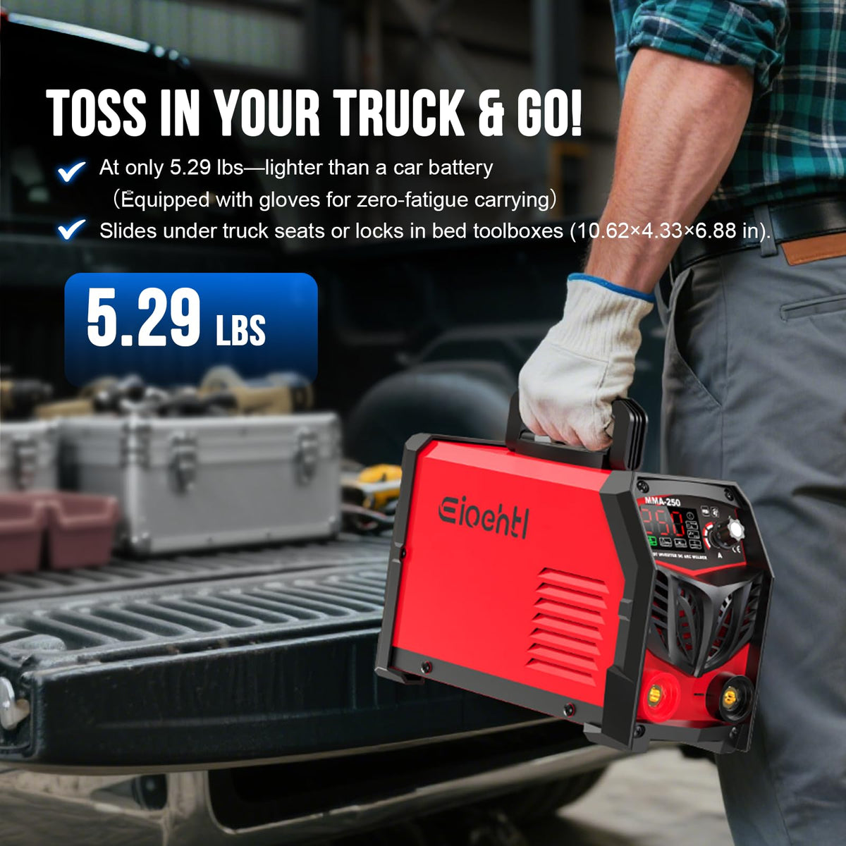 Eioehtl complete kit includes clamp, rods, and gloves for immediate use.