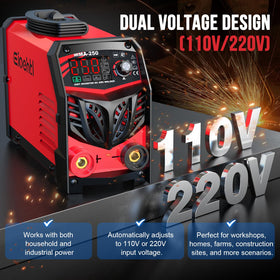 Eioehtl dual-voltage setup supports 110V and 220V power at job sites.
