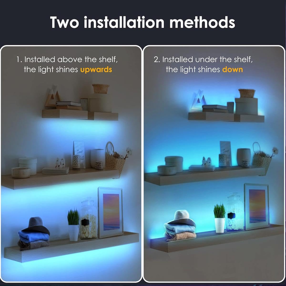 EJ's SUPER CAR kitchen strip lights illuminate countertops softly