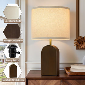 EJIAXIN 19-inch nightstand lamp fits compact spaces with ample light.