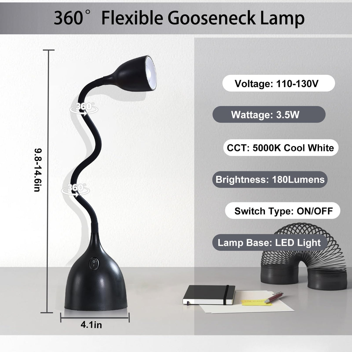 EJIAXIN flexible gooseneck enables precise task lighting.
