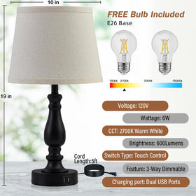 EJIAXIN dimmable bedroom lamp with warm ambient glow