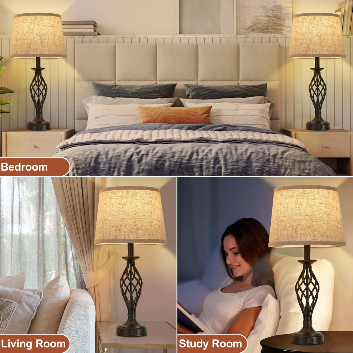 EJIAXIN dorm and office-friendly bedside lamps for study spaces