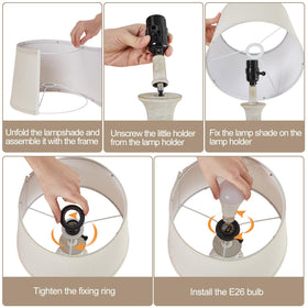 EJIAXIN 21.6-inch lamps with linen shade ensure even, soft light