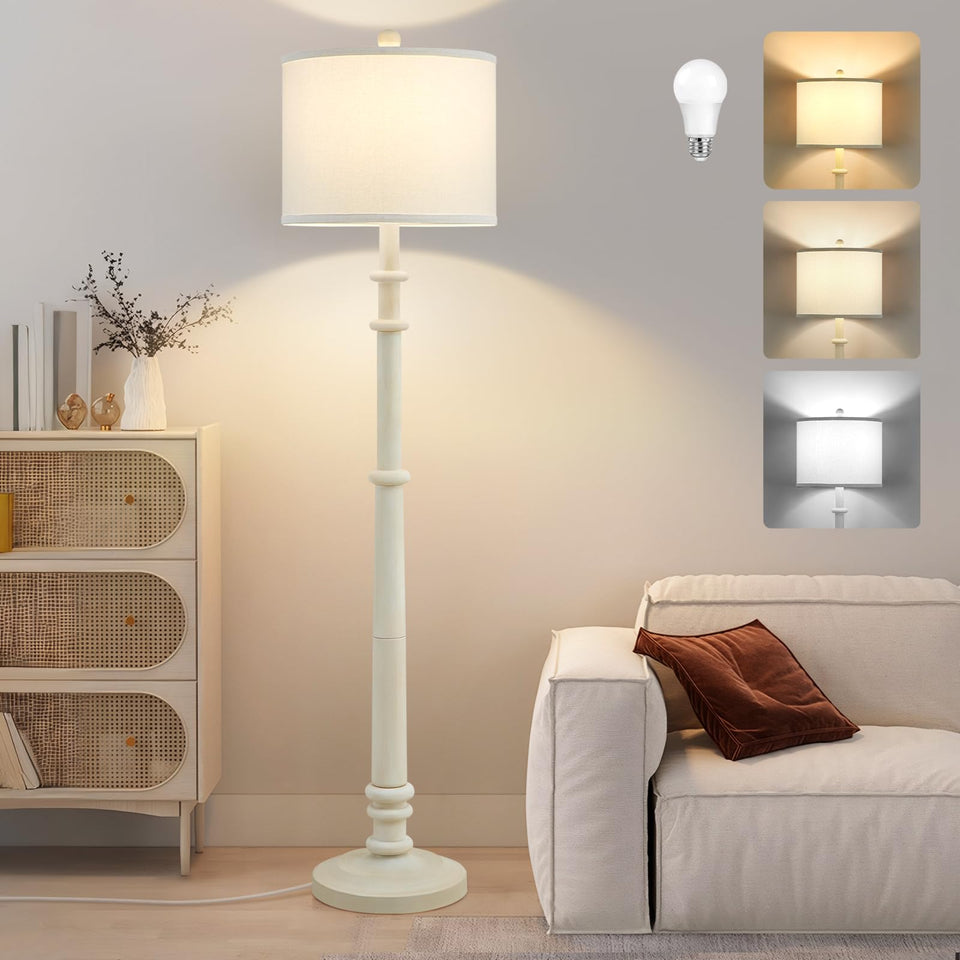 EJIAXIN almond-white floor lamp base adds warm living room lighting